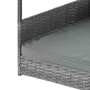 English Elm Dog Dark Grey PE Wicker Pet Bed with Canopy - Durable Metal Frame, 2" Plush Polyester Cushion, Outdoor Patio-Friendly W1703P188889