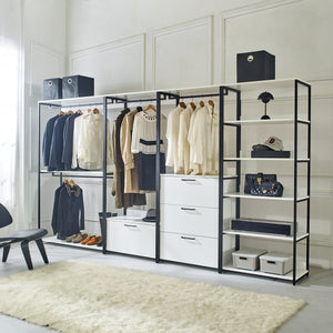 English Elm Fiona 47" Wood & Metal Walk-In Closet System White — Deep, Water/Heat/Stain Resistant, Eco E0 Board B040S00044
