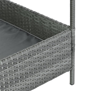 English Elm Dog Dark Grey PE Wicker Pet Bed with Canopy - Durable Metal Frame, 2" Plush Polyester Cushion, Outdoor Patio-Friendly W1703P188889