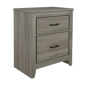 English Elm Dark Gray Finish Transitional Look 1 Piece Nightstand Industrial Rustic Modern Style Bedroom Furniture