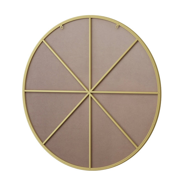 English Elm Wall Round Mirror Matte Metal Frame 39 Inch Minimalist Decor for Bathroom or Bedroom Gold W143570512