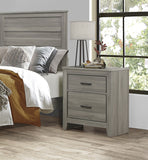 English Elm Dark Gray Finish Transitional Look 1 Piece Nightstand Industrial Rustic Modern Style Bedroom Furniture