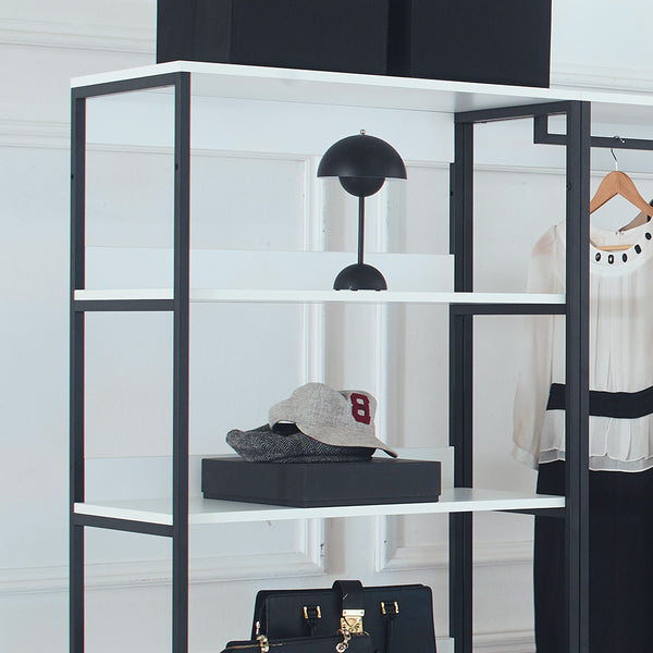 English Elm Fiona White Freestanding Walk-In Closet System with Deep Storage, Waterproof, Scratch-Resistant Modular Design B040S00054