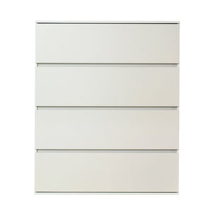 English Elm Liv Four-Drawer Chest with Soft-Close Drawers, Water & Scratch Resistant Melamine, Made in Korea White B040S00056