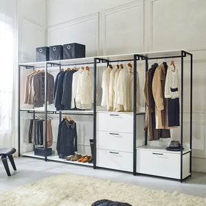 English Elm Fiona White Modular Freestanding Wood Closet System - Deep Storage, Eco-Friendly, Modern Design B040S00052