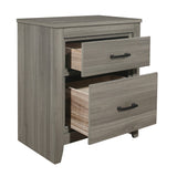 English Elm Dark Gray Finish Transitional Look 1 Piece Nightstand Industrial Rustic Modern Style Bedroom Furniture