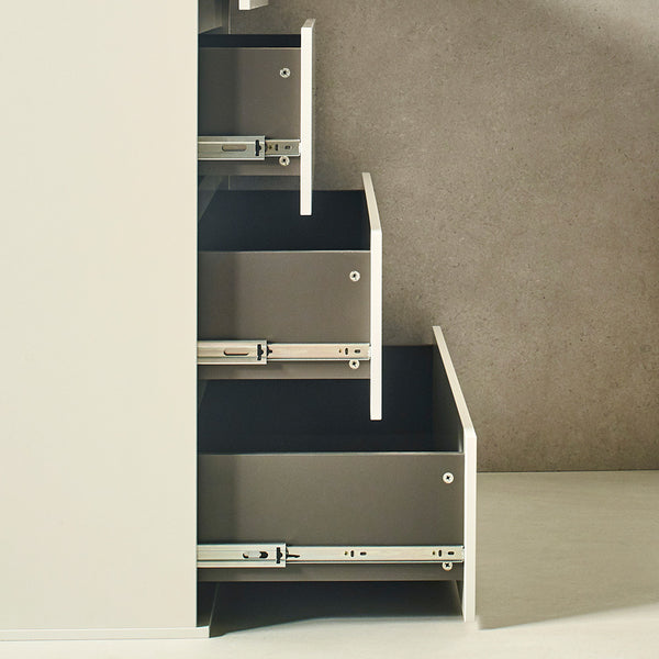 English Elm Liv Four-Drawer Chest with Soft-Close Drawers, Water & Scratch Resistant Melamine, Made in Korea White B040S00056