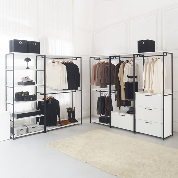 English Elm Fiona Wood & Metal Walk-in Closet One Drawer - Deep, Water/Heat/Stain Resistant, E0 Eco Board Durable B040S00047