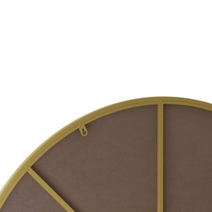 English Elm Wall Round Mirror Matte Metal Frame 39 Inch Minimalist Decor for Bathroom or Bedroom Gold W143570512