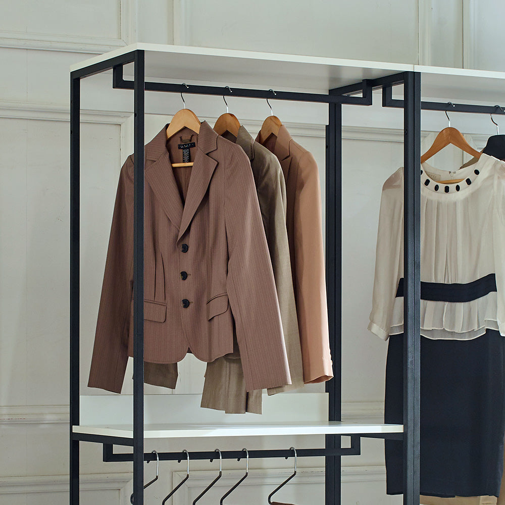 English Elm Fiona White Modular Freestanding Walk-In Wood Closet System With Deep Storage & Eco-Friendly Design B040S00050