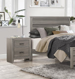 English Elm Dark Gray Finish Transitional Look 1 Piece Nightstand Industrial Rustic Modern Style Bedroom Furniture