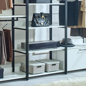English Elm Fiona White Freestanding Walk-In Closet System with Metal Frame, Deep Modular Storage, Eco E0 Board B040S00051