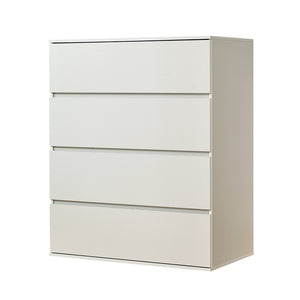 English Elm Liv Four-Drawer Chest with Soft-Close Drawers, Water & Scratch Resistant Melamine, Made in Korea White B040S00056
