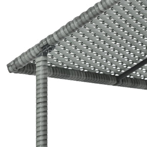 English Elm Dog Dark Grey PE Wicker Pet Bed with Canopy - Durable Metal Frame, 2" Plush Polyester Cushion, Outdoor Patio-Friendly W1703P188889
