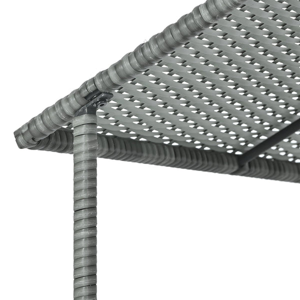 English Elm Dog Dark Grey PE Wicker Pet Bed with Canopy - Durable Metal Frame, 2" Plush Polyester Cushion, Outdoor Patio-Friendly W1703P188889