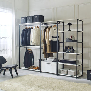 English Elm Fiona 47" Wood & Metal Walk-In Closet System White — Deep, Water/Heat/Stain Resistant, Eco E0 Board B040S00044