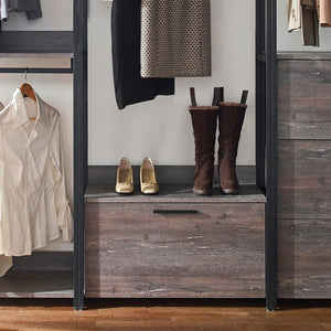 English Elm Monica Rustic Walk-In Closet System - Modular, Durable & Eco-Friendly Solution For Organized Spaces B040S00062