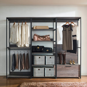 English Elm Monica Rustic Walk-In Closet System - Modular, Durable Design With Eco-Friendly Materials & Storage Solutions B040S00060