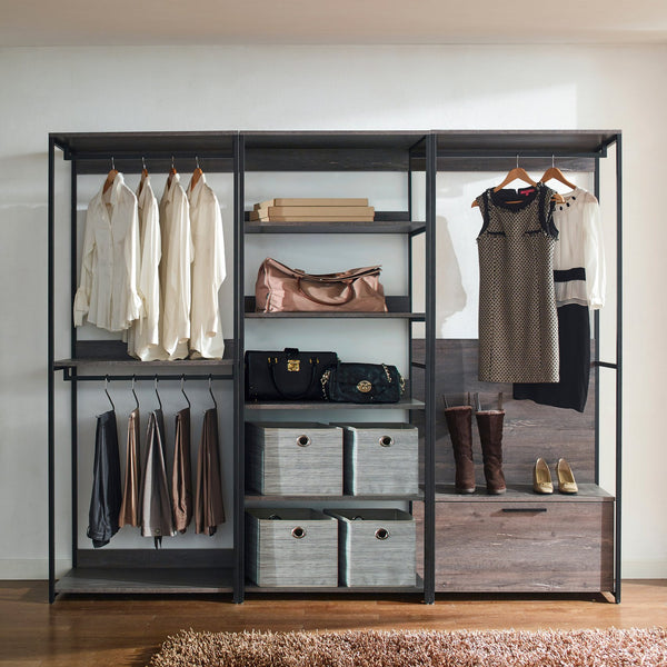 English Elm Monica Rustic Walk-In Closet System - Modular, Durable Design With Eco-Friendly Materials & Storage Solutions B040S00060