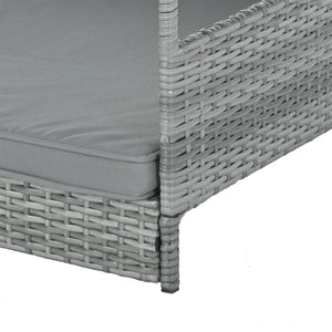 English Elm Dog Dark Grey PE Wicker Pet Bed with Canopy - Durable Metal Frame, 2" Plush Polyester Cushion, Outdoor Patio-Friendly W1703P188889