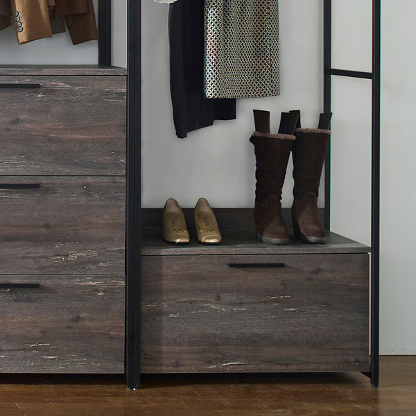 English Elm Monica Rustic Walk-In Closet System - Modular, Durable, Eco-Friendly & Extra-Deep Storage Solution B040S00061