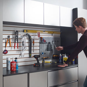 English Elm Nova Wall-Mounted Garage Cabinet In Metallic Gray - Stylish, Eco-Friendly Storage For Tools & Gear B040103023