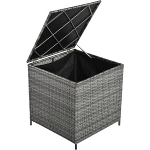 English Elm Topmax Outdoor Wicker Sectional Set with Storage Adjustable Seating and Tempered Glass Table Grey N717S100005E