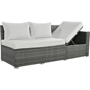 English Elm Topmax Outdoor Six Piece Pe Rattan Sectional Set with Storage and Glass Table N717S100005A