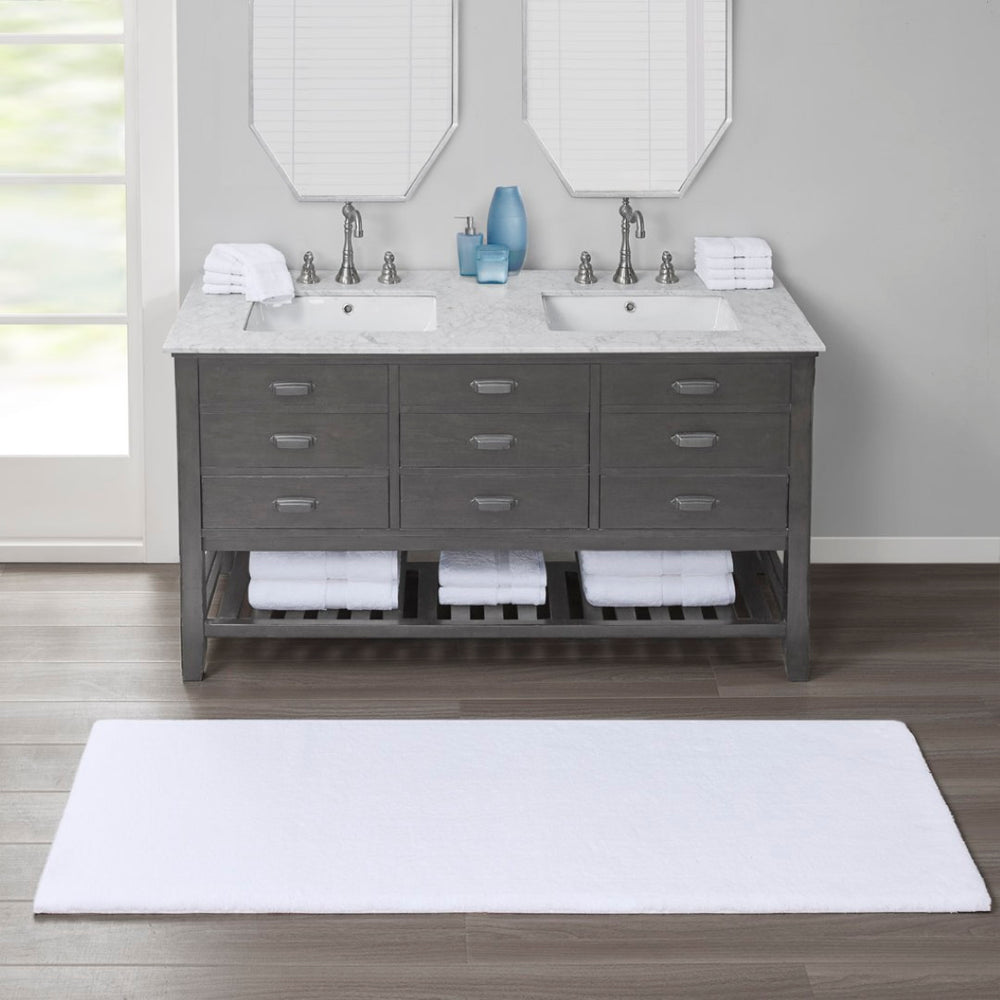 English Elm Bath Runner Rug High Pile Tufted Polyester Quick Dry Spa Feel for Large Bathrooms B03599282