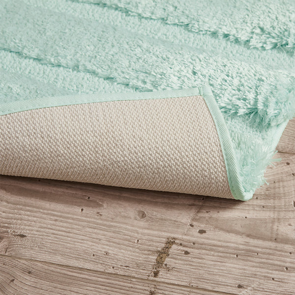 English Elm Rug Madison Park Tufted Pearl Channel 24x58 Seafoam — Soft 1500gsm Polyester, OEKO-TEX, Washable Elegance B03598717