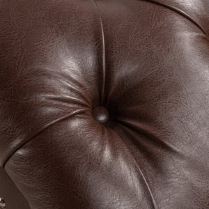 English Elm Tufted Armless Chaise Lounge with Birch Legs Deep Seat Velvet Upholstered Accent Dark Brown W68039273