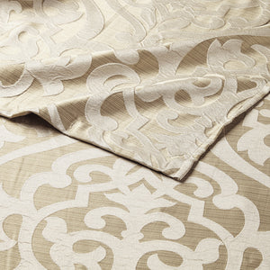 English Elm Jacquard Madison Park Odette Shower Curtain 72x72 Ivory Damask Medallion on Textured Tan Jacquard Fabric Tan+Ivory 3.35 L x 11.42 W x 8.66 H B03598671