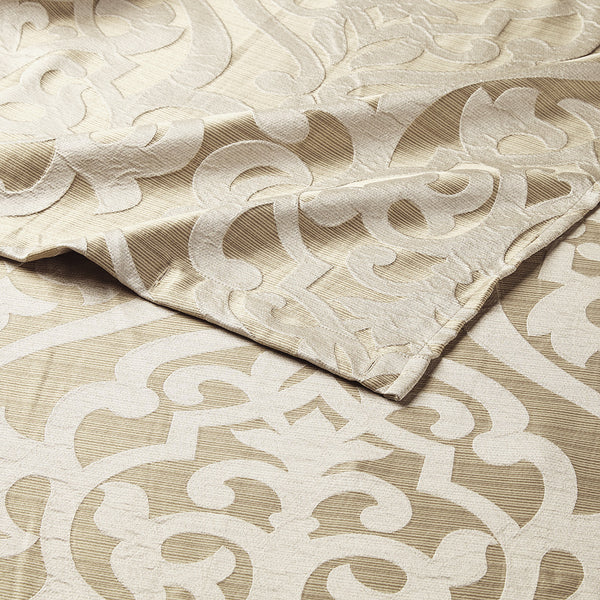 English Elm Jacquard Madison Park Odette Shower Curtain 72x72 Ivory Damask Medallion on Textured Tan Jacquard Fabric Tan+Ivory 3.35 L x 11.42 W x 8.66 H B03598671