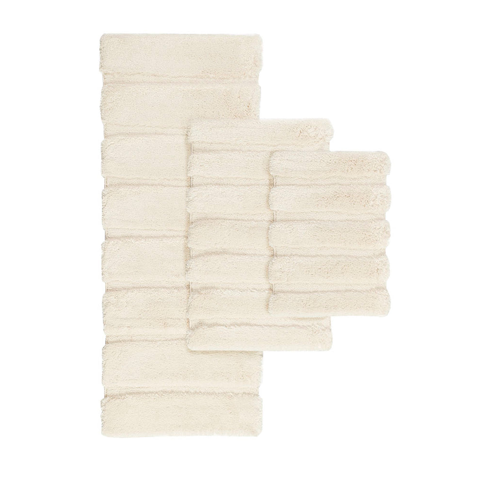 English Elm Rug Madison Park Tufted Pearl Channel 24x58" Soft 1500gsm Polyester, OEKO-TEX, Plush High-Low Stripe Bath Rug B03598711