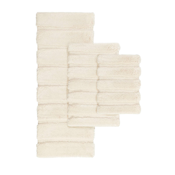 English Elm Rug Madison Park Tufted Pearl Channel 24x58" Soft 1500gsm Polyester, OEKO-TEX, Plush High-Low Stripe Bath Rug B03598711