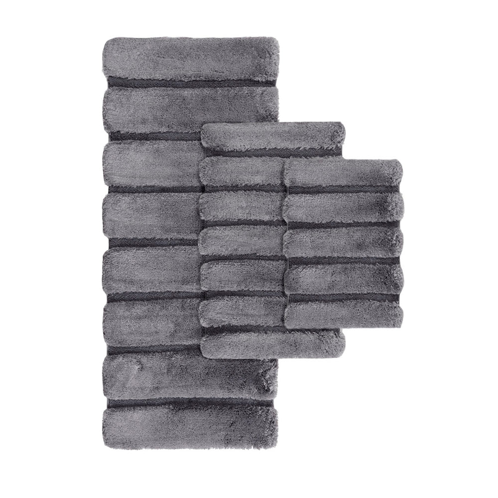 English Elm Rug Madison Park Tufted Pearl Channel 24x58" Soft 1500gsm Polyester Bath Rug OEKO-TEX Certified Plush Elegance B03598714