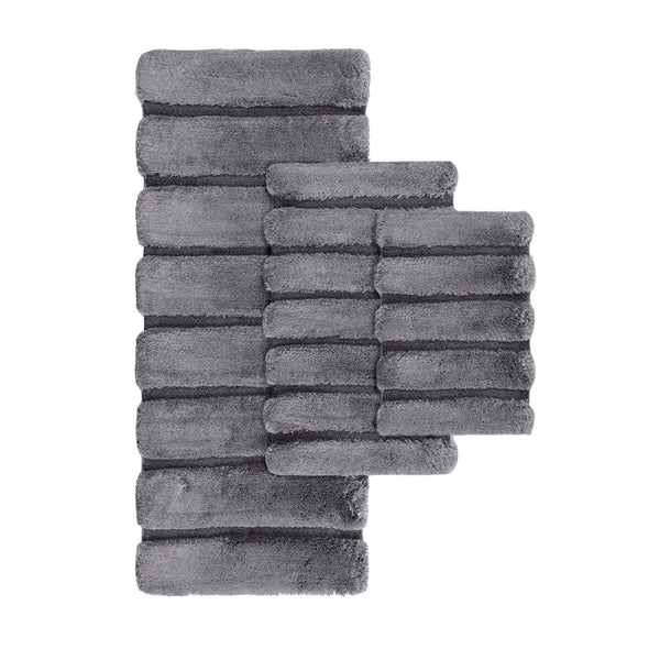 English Elm Rug Madison Park Tufted Pearl Channel 24x58" Soft 1500gsm Polyester Bath Rug OEKO-TEX Certified Plush Elegance B03598714