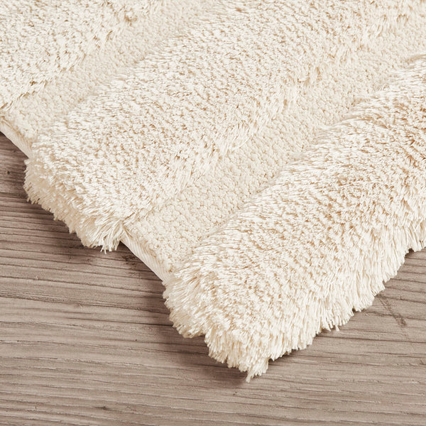 English Elm Rug Madison Park Tufted Pearl Channel 24x58" Soft 1500gsm Polyester, OEKO-TEX, Plush High-Low Stripe Bath Rug B03598711