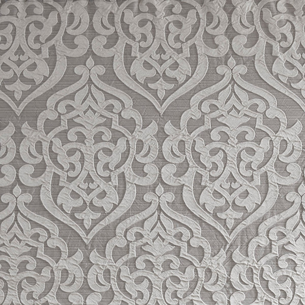 English Elm Jacquard Shower Curtain - Luxurious Textured Grey Damask Design For Elegant Bathroom Makeover! B03598656