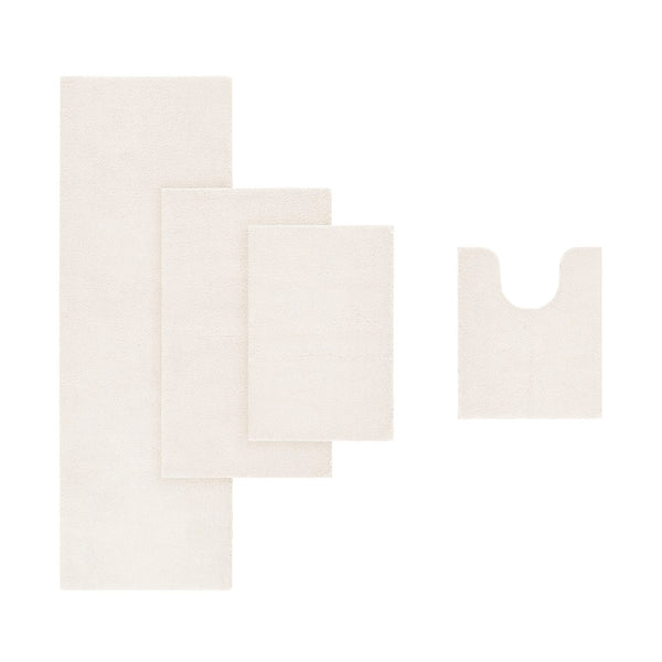 English Elm Bath Rug Madison Park Signature Marshmallow 24x72" - Plush High-Pile Microfiber, Quick-Dry, OEKO-TEX B035129320