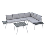 5 Piece Aluminum Outdoor Set with Sectional Sofa