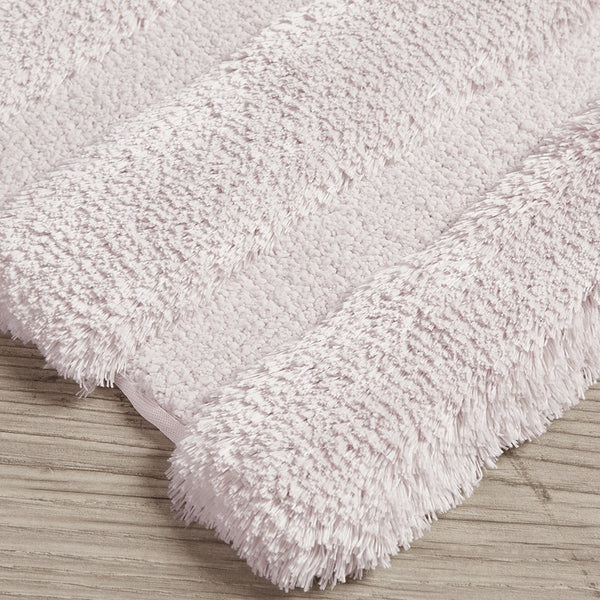 English Elm Rug Madison Park Tufted Pearl Channel 24x58" - Soft High-Low Stripe Bath Mat, OEKO-TEX, Durable B03598720