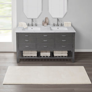 English Elm Bath Rug Madison Park Signature Marshmallow 24x72" - Plush High-Pile Microfiber, Quick-Dry, OEKO-TEX B035129320