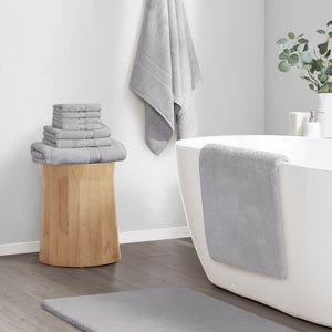 English Elm Bath Rug Madison Park Signature Marshmallow 24x72" Plush High-Pile Quick-Dry Microfiber, OEKO-TEX Certified Non-Slip Luxury Spa Mat B03599288