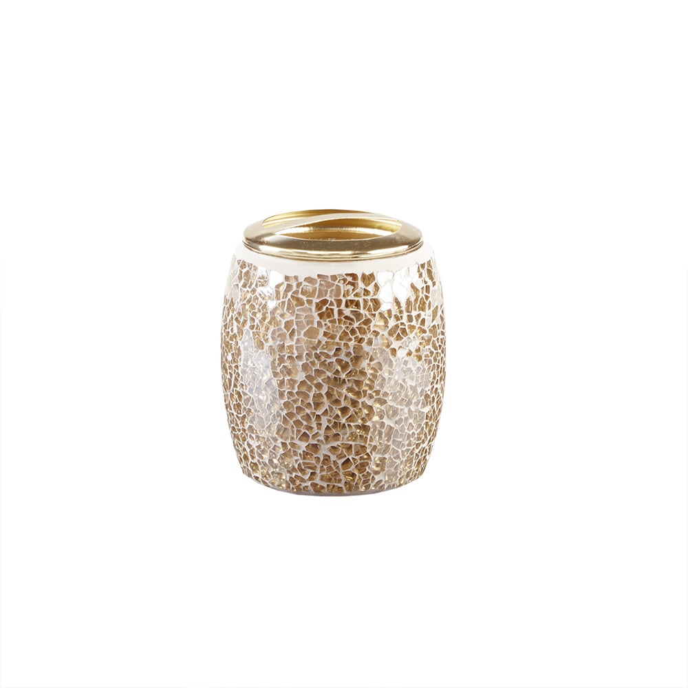 English Elm 4 Piece Bath Accessory Set Madison Park Mosaic Crackle Glass 4-Piece Soap Dispenser Tumbler Tray Holder B03598678