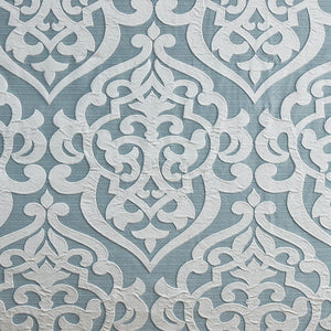 English Elm Jacquard Madison Park Odette Shower Curtain 72x72 Ivory Damask Medallion on Textured Tan Jacquard Fabric Aqua+Silver 3.35 L x 11.42 W x 8.66 H B03598672