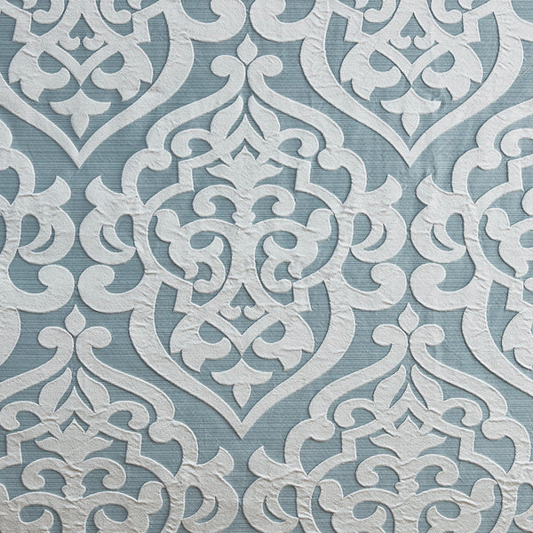 English Elm Jacquard Madison Park Odette Shower Curtain 72x72 Ivory Damask Medallion on Textured Tan Jacquard Fabric Aqua+Silver 3.35 L x 11.42 W x 8.66 H B03598672