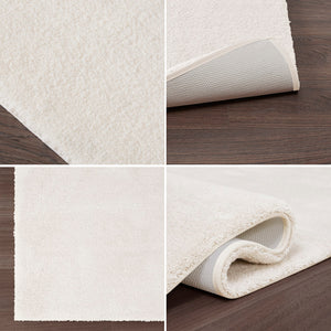 English Elm Bath Rug Madison Park Signature Marshmallow 24x72" - Plush High-Pile Microfiber, Quick-Dry, OEKO-TEX B035129320