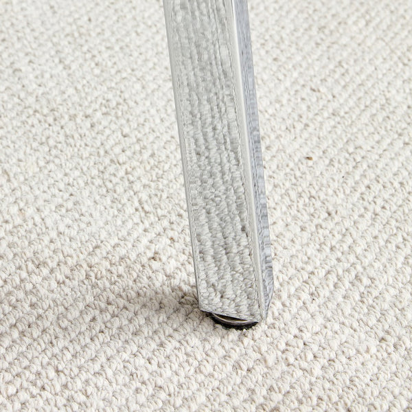 English Elm Glass Modern Minimalist Dining Table for 4-6 with 0.31" Tempered Top & Metal Legs, 51"x31" Stylish W1151S01719