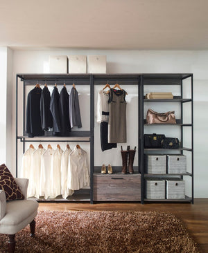 English Elm Monica Rustic Walk-In Closet System – Durable, Eco-Friendly, Modular Design For Ultimate Organization B040S00063